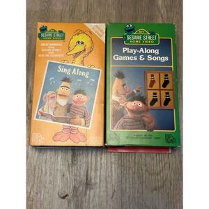 VTG 1986 1987 Sesame Street VHS Lot Sing Along Play-Along Games Songs w Books